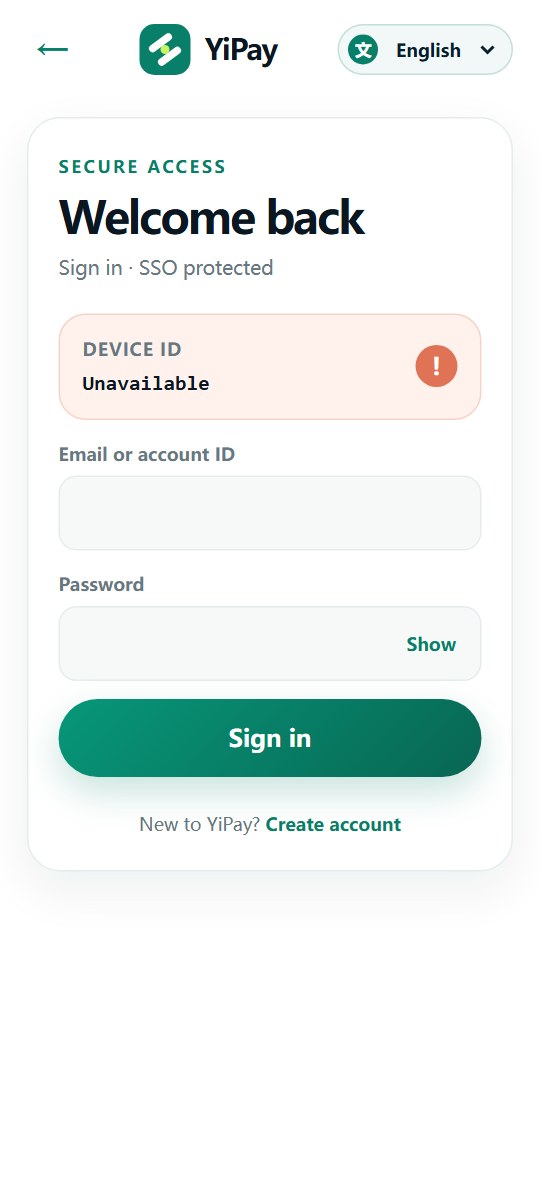 YiPay OTC 手机安全登录